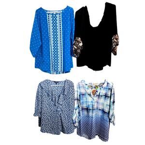 Women's 2X 18W 20W Tops Shirts Blouses Wholesale Bulk Lot 4 Plus Size XXL 2XL